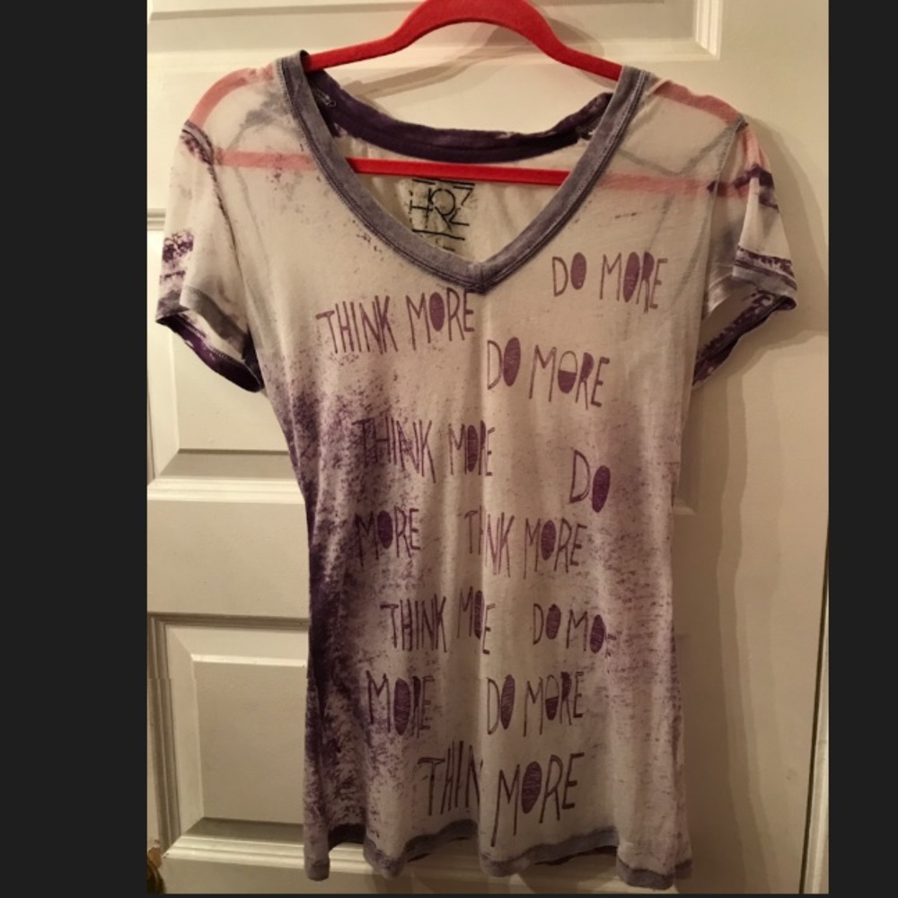 Think More Do More Mesh T-Shirt Purple White